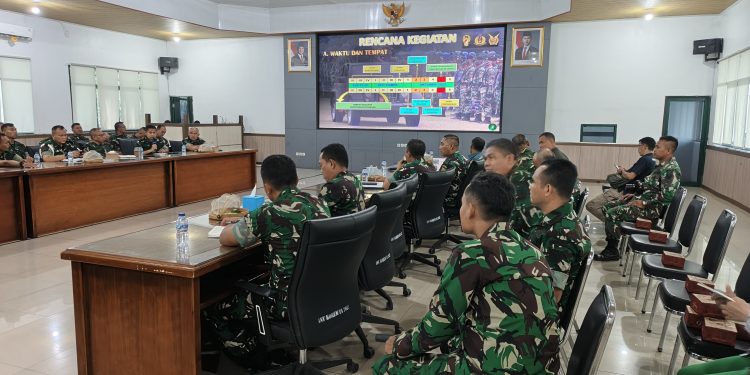 Kasdim 0418/Palembang Ikuti Rakor Kesiapan Upacara HUT TNI ke-80 di Makorem 044/Gapo
