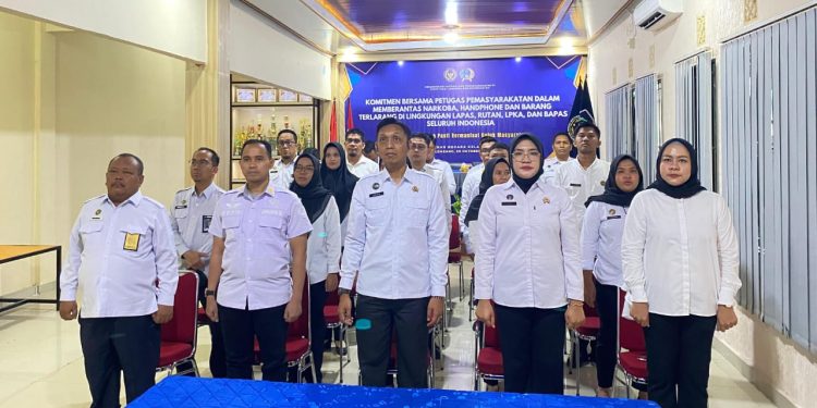 Rutan Kelas I Palembang Ikuti Zoom Penandatanganan Komitmen Bersama Petugas Pemasyarakatan Seluruh Indonesia