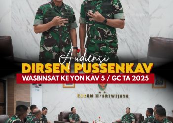 Pangdam II/Sriwijaya Terima Kunjungan Dirsen Pussenkav Bahas Rencana Pengawasan di Yonkav 5/DPC
