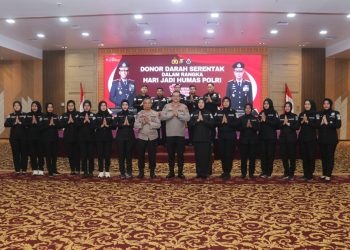Bidhumas Polda Sumsel gelar donor darah sambut HUT ke-74 Humas Polri