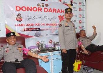 POLRES MUARA ENIM GELAR DONOR DARAH DALAM RANGKAIAN HUT HUMAS POLRI KE-74