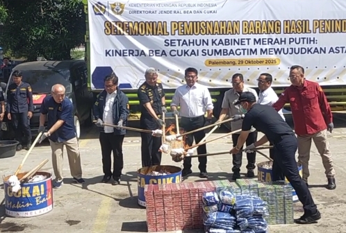 DJBC Sumbagtim Selamatkan Potensi Kerugian Negara Sebesar Rp 10.44 Miliar Musnahkan BMN Hasil Penindakan BMN Hingga Oktober 2025