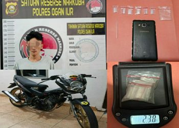 Polres Ogan Ilir Satresnarkoba Tangkap Pengedar Shabu di Tanjung Raja, Amankan 2,38 Gram Barang Bukti