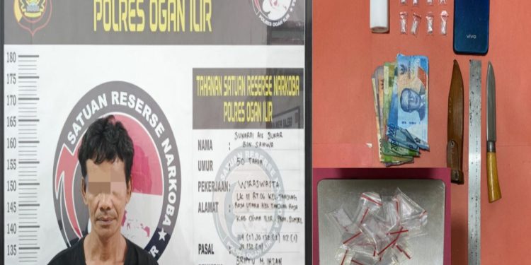 Polres Ogan Ilir Tangkap Pengedar Sabu di Tanjung Raja, Satu Pelaku Kabur