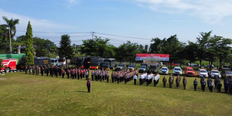 Polres Ogan Ilir Gelar Apel Kesiapan Tanggap Darurat Bencana Hidrometeorologi “Tuntut Anggota, Siap dan Siaga”