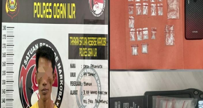 Satres Narkoba Polres Ogan Ilir Ungkap Kasus Narkotika, Amankan Pelaku Bersama Barang Bukti Shabu