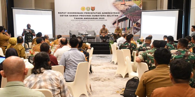 Hadiri Rapat Koordinasi Percepatan Administrasi Cetak Sawah, Danrem 044/Gapo : Kita Berpikir Cepat, Bertindak Tepat, Kerja Dengan Hati