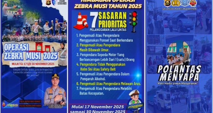 Ops Zebra Musi 2025 di Muara Enim Bikin Kagum! Polisi Tak Hanya Menindak, tapi Bagikan Brosur Edukatif kepada Pengendara