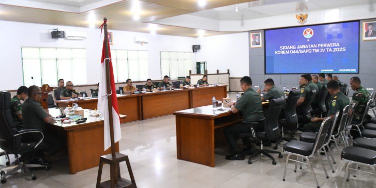 Korem 044/Gapo Gelar Sidang Jabatan Triwulan IV TA. 2025