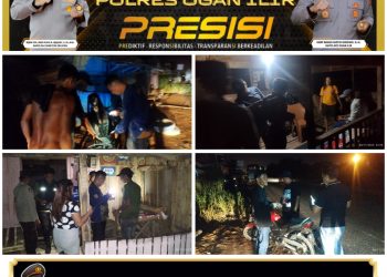 Antisipasi Tindakan Premanisme dan Gangguan Keamanan, Polsek Pemulutan Gelar KRYD di Malam Hari Libur