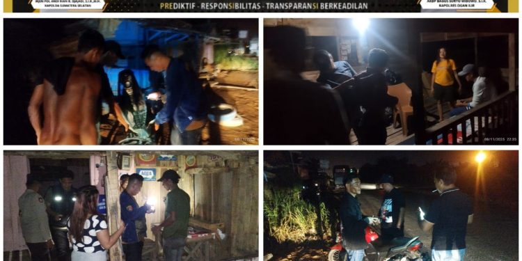 Antisipasi Tindakan Premanisme dan Gangguan Keamanan, Polsek Pemulutan Gelar KRYD di Malam Hari Libur