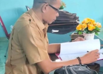 Alokasihakan Dana Desa Pemdes Tanah Abang Selatan Bangun Jalan Setapak 
