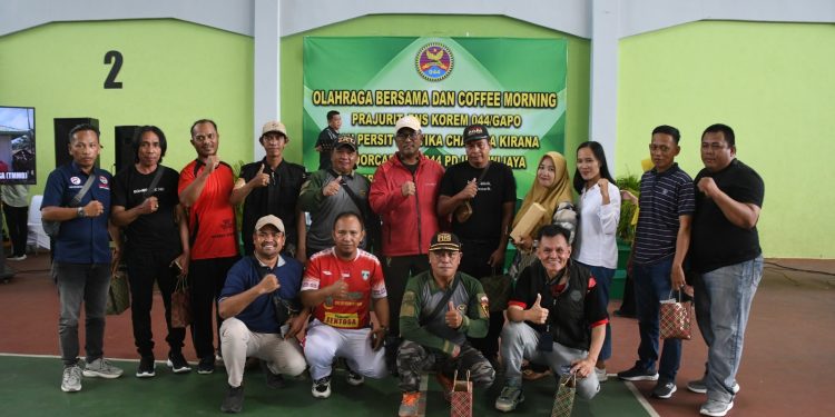 Korem 044/Gapo Gelar Olahraga Bersama dan Coffee Morning, Pererat Soliditas Prajurit, Media, dan Mitra
