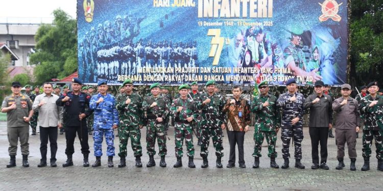 Danrem 044/Gapo Hadiri Upacara Peringatan Hari Juang Infanteri ke-77 Tahun 2025