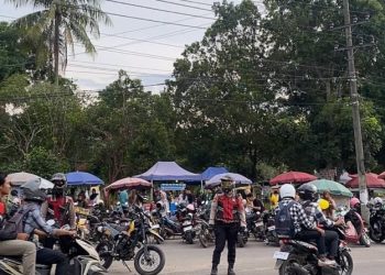 POLRES OGAN ILIR GELAR PATROLI PERINTIS PRESISI STRONG POINT SORE DI SIMPANG LADIVA DAN DEPAN UNSRI