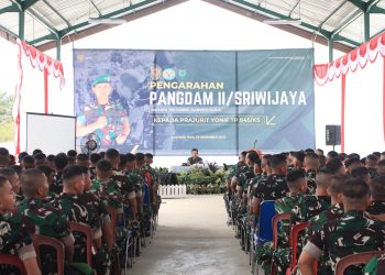 Tanggung jawab besar untuk membangun karakter, budaya, dan citra satuan”, Pangdam II/Sriwijaya Kunjungi Yonif TP 845/Ksatria Satam