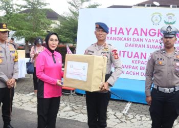 Sinergi Polda Sumsel dan Bhayangkari Kirim Logistik untuk Korban Banjir Bandang