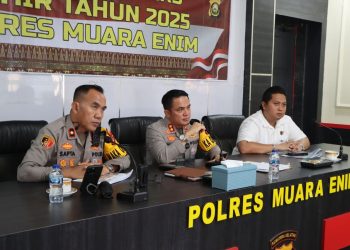 Polres Muara Enim Rilis Akhir Tahun 2025: Kamtibmas Kondusif, Kejahatan Menurun