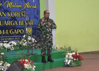 Danrem 044/Gapo Brigjen TNI Adri Koesdyanto Bersama Keluarga Besar Korem 044/Gapo, Refleksi Dengan Bersyukur dan Berdoa di Penghujung Tahun 2025