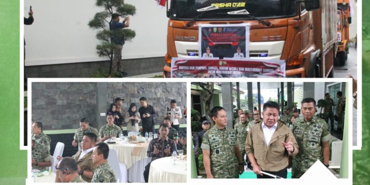 Dandim 0418/Palembang Hadiri Pelepasan Bantuan Logistik Kodam II/Sriwijaya untuk Korban Bencana Alam di Sumatera