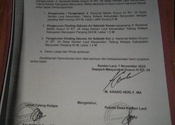 Proposal Jalan Keramat Belido Kenten Laut Sudah 3 Tahun Belum Terealisasi, Menunggu Gerak Cepat Pemkab Banyuasin