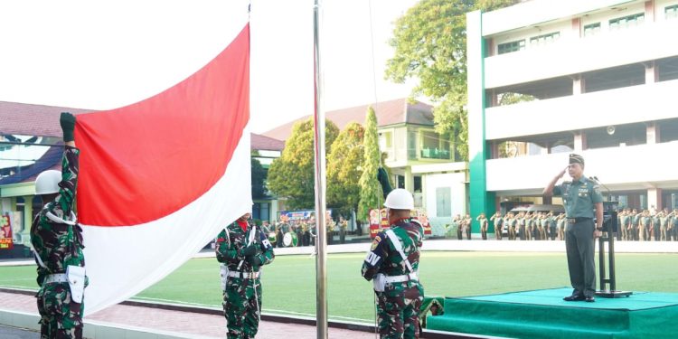 Pelihara dan Tingkatkan Disiplin, Kodam II/Sriwijaya Gelar Upacara Bendera mingguan